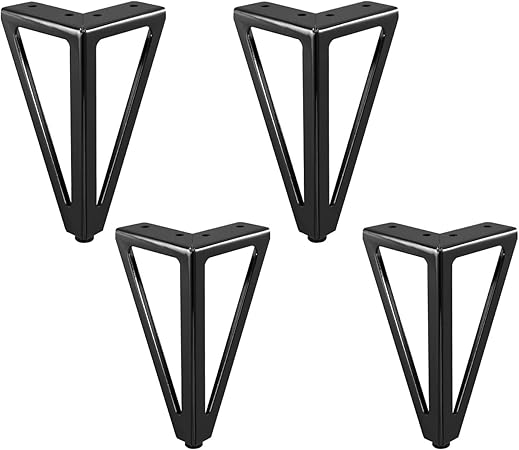 4 Patas de metal para muebles Negras 15cm 4 Patas de metal para muebles Negras 15cm